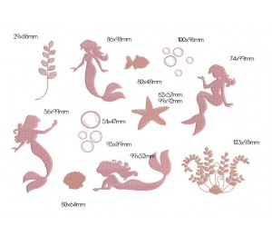 Stickserie - Meerjungfrau Silhouetten